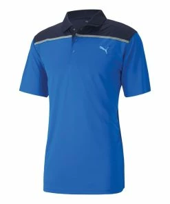 Puma Rotation Bonded Colourblock Polo Shirt - Star Sapphire/Navy