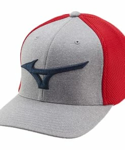Mizuno Fitted Meshback Cap - Red/Navy