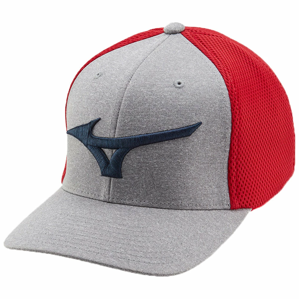 Mizuno Fitted Meshback Cap - Red/Navy 3 Mizuno Fitted Meshback Cap - Red/Navy