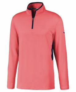 Puma Rotation 1/4 Zip Sweater - Georgia Peach