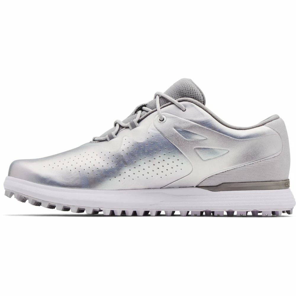Under Armour Charged Breathe Spikeless Ladies Shoes - White/Silver 7 Under Armour Charged Breathe Spikeless Ladies Shoes - White/Silver - Image 5