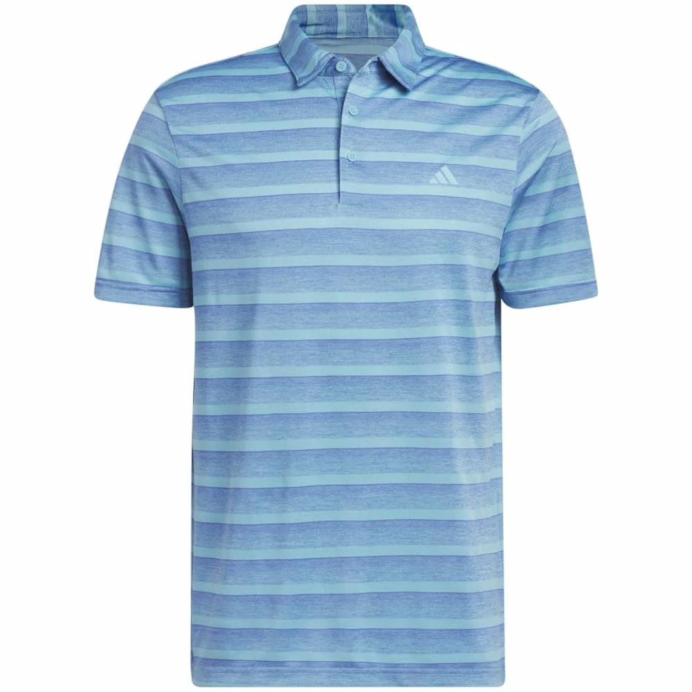 Adidas 2 Colour Stripe Polo Shirt - Blue Fusion/Preloved Blue