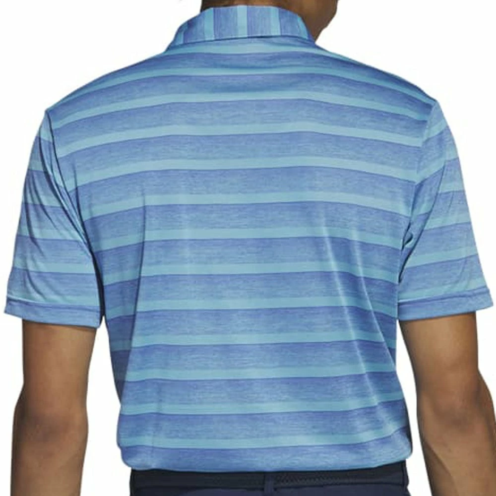 Adidas 2 Colour Stripe Polo Shirt - Blue Fusion/Preloved Blue - Image 5