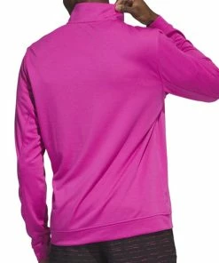 Adidas Elevated 1/4 Zip Pullover - Lucid Fuchsia -Second Hand Clubs Sales adidas authentic quarter zip pullover lucid fuchsia 5
