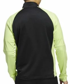 Adidas Colour Block 1/4 Zip Pullover - Black/Pulse Lime -Second Hand Clubs Sales adidas colour block 14 zip sweatshirt blackpulse lime 3