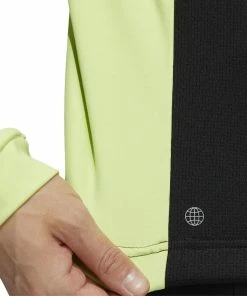 Adidas Colour Block 1/4 Zip Pullover - Black/Pulse Lime -Second Hand Clubs Sales adidas colour block 14 zip sweatshirt blackpulse lime 5