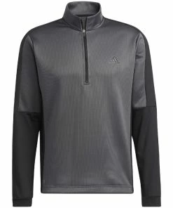 Adidas Colour Block 1/4 Zip Pullover - Grey Six/Black