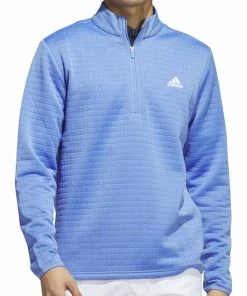 Adidas DWR 1/4 Zip Pullover - Blue Fusion -Second Hand Clubs Sales adidas dwr quarter zip pullover blue fusion 4