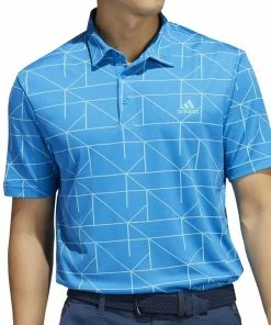 Adidas Jacquard Primegreen Polo Shirt - Blue Rush/Semi Mint Rush -Second Hand Clubs Sales adidas jacquard primegreen polo shirt bluerushsemimint 2