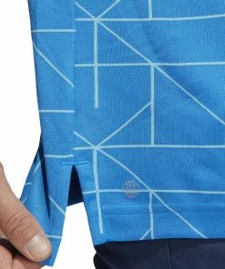 Adidas Jacquard Primegreen Polo Shirt - Blue Rush/Semi Mint Rush -Second Hand Clubs Sales adidas jacquard primegreen polo shirt bluerushsemimint 5