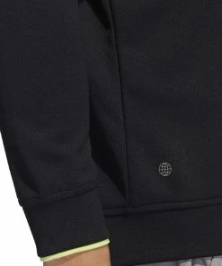 Adidas Lightweight 1/4 Zip Pullover - Black/Pulse Lime -Second Hand Clubs Sales adidas lightweight 14 zip pullover blackpulselime 5