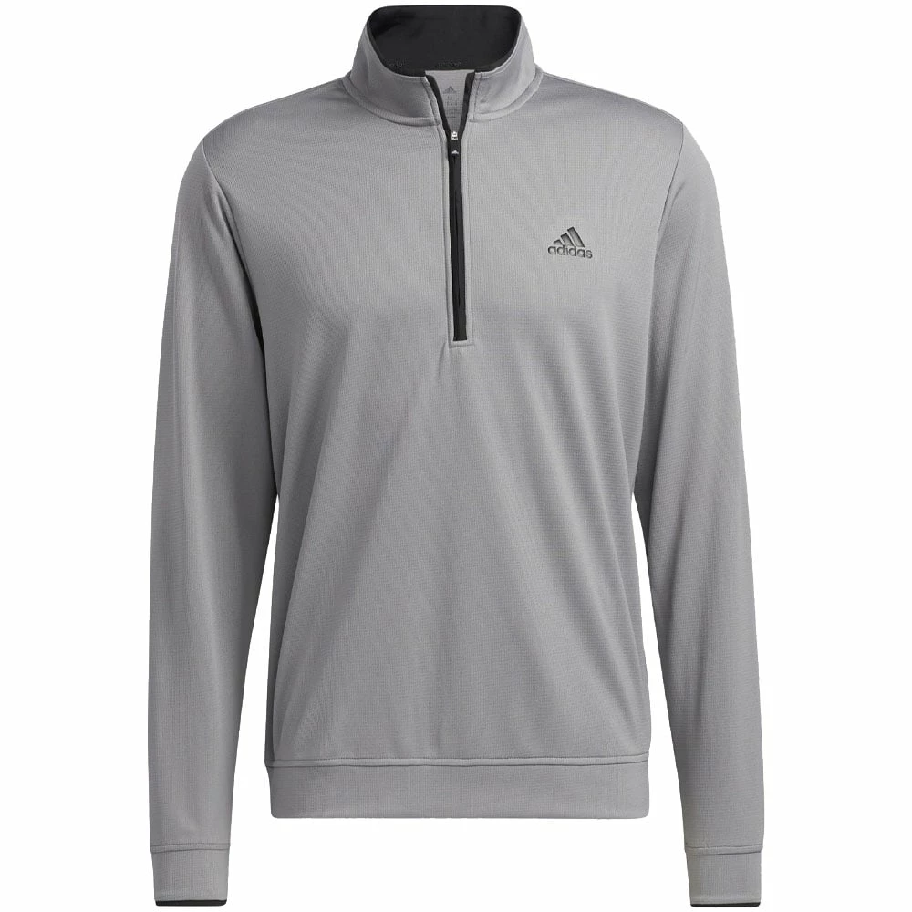 Adidas Lightweight 1/4 Zip Pullover - Grey Three/Black 3 Adidas Lightweight 1/4 Zip Pullover - Grey Three/Black