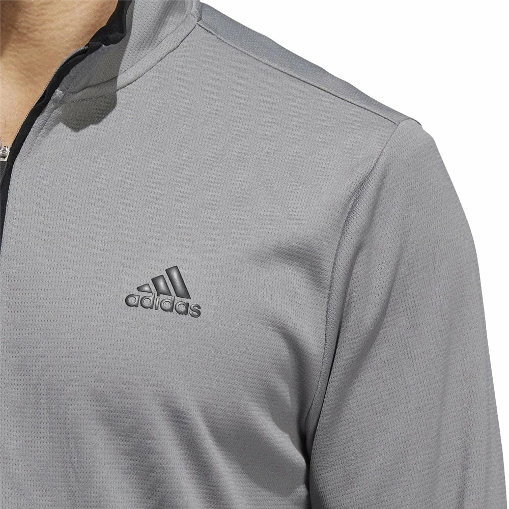 Adidas Lightweight 1/4 Zip Pullover - Grey Three/Black 6 Adidas Lightweight 1/4 Zip Pullover - Grey Three/Black - Image 4