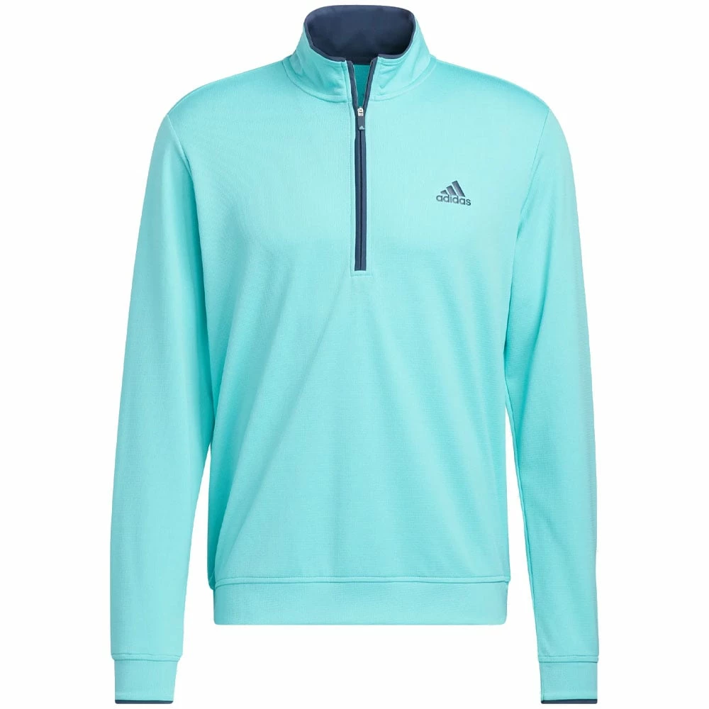 Adidas Lightweight 1/4 Zip Pullover - Semi Mint Rush/Crew Navy 3 Adidas Lightweight 1/4 Zip Pullover - Semi Mint Rush/Crew Navy