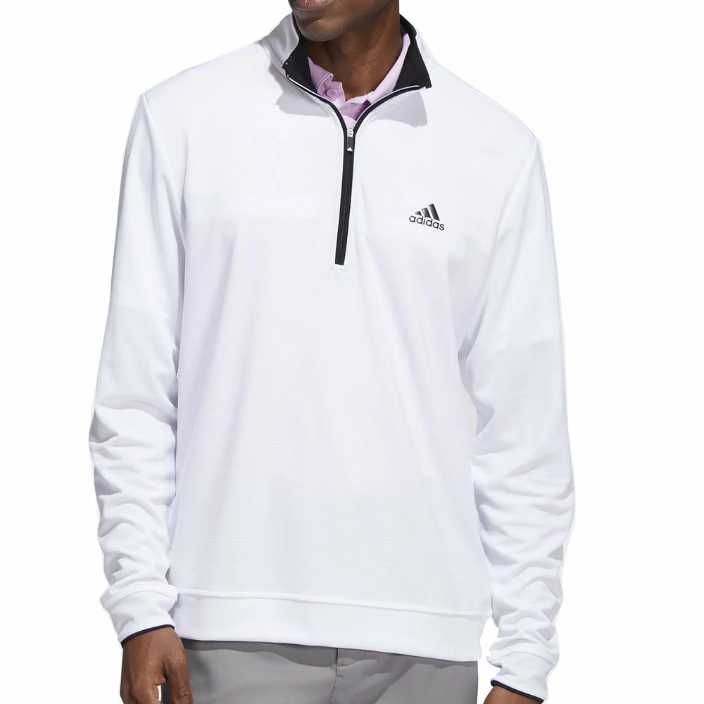 Adidas Lightweight 1/4 Zip Pullover - White 4 Adidas Lightweight 1/4 Zip Pullover - White - Image 2