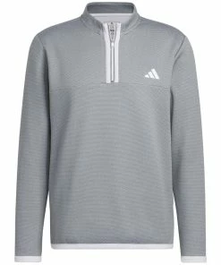 Adidas Microdot 1/4 Zip Pullover - White/Grey Three