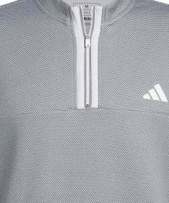 Adidas Microdot 1/4 Zip Pullover - White/Grey Three -Second Hand Clubs Sales adidas mircodot 14 zip pullover whitegreythree 5