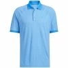 Adidas Moss Stitch Jacquard Polo Shirt - Blue Rush/White