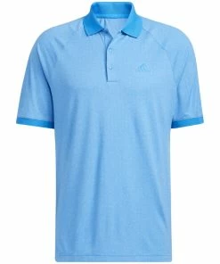 Adidas Moss Stitch Jacquard Polo Shirt - Blue Rush/White