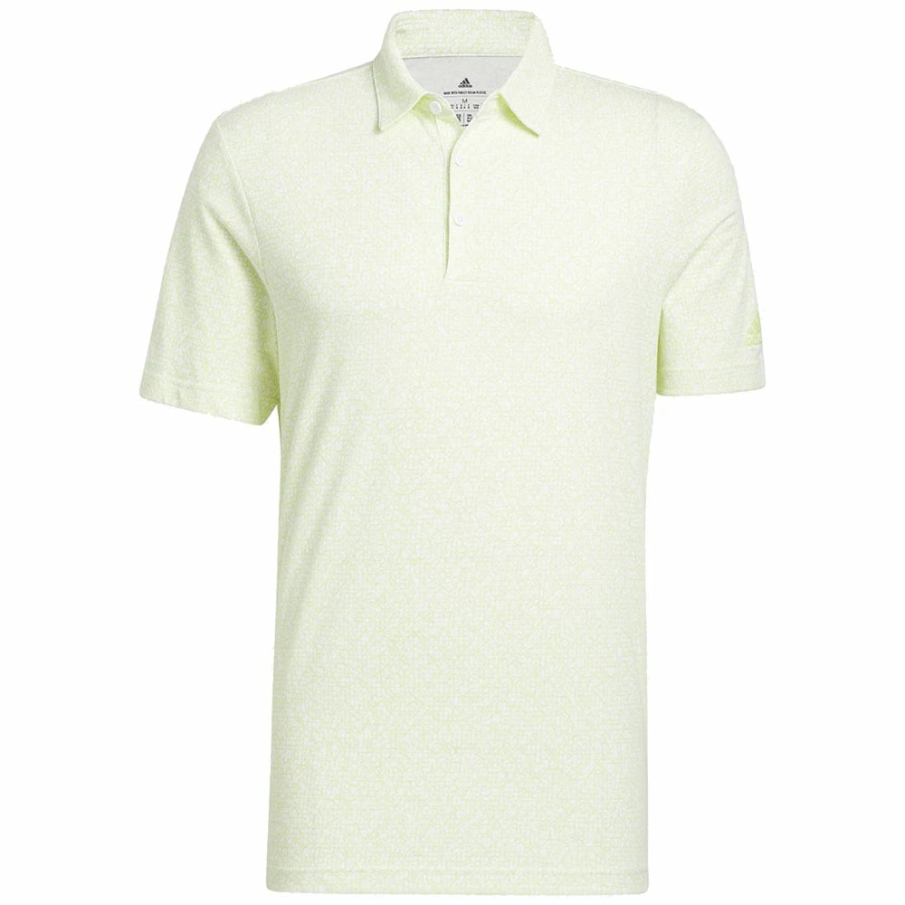 Adidas Prime Abstract Print Polo Shirt - White/Pulse Lime 3 Adidas Prime Abstract Print Polo Shirt - White/Pulse Lime
