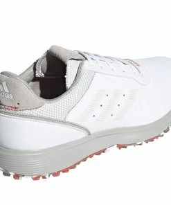 Adidas S2G Spikeless Leather Shoes - White/Grey/Crew Red -Second Hand Clubs Sales adidas s2g spikeless leather shoes whitegreycrew red 4