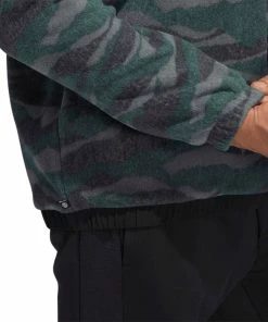 Adidas Texture Print Crew Neck Sweatshirt - Black/Grey Six/Shadow Green -Second Hand Clubs Sales adidas texture print crew neck black grey six shadow green 5