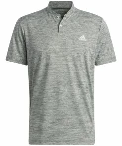 Adidas Texture Stripe Polo Shirt - Shadow Green/Linen Green