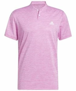 Adidas Textured Stripe Polo Shirt - Lucid Fuchsia/White