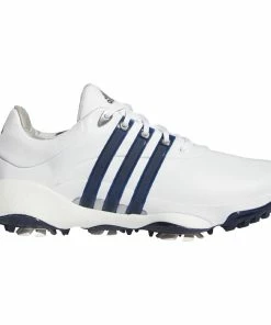 Adidas Tour360 '22 Spiked Waterproof Shoes - White/Collegiate Navy/Silver Metallic
