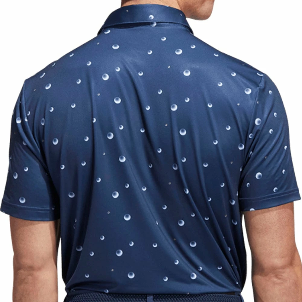 Adidas Ultimate Allover Print Polo Shirt - Crew Navy/White/Hemp 5 Adidas Ultimate Allover Print Polo Shirt - Crew Navy/White/Hemp - Image 3