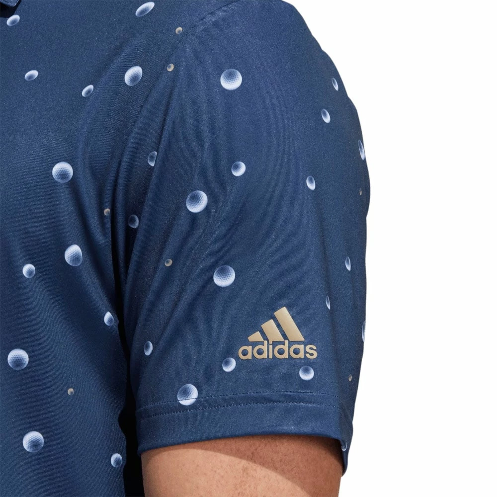 Adidas Ultimate Allover Print Polo Shirt - Crew Navy/White/Hemp 6 Adidas Ultimate Allover Print Polo Shirt - Crew Navy/White/Hemp - Image 4