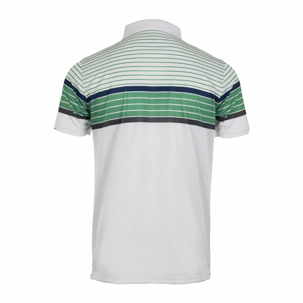 ProQuip Technical Chest Stripe Golf Polo Shirt - White/Green 5 ProQuip Technical Chest Stripe Golf Polo Shirt - White/Green - Image 3