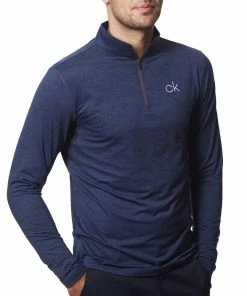 Calvin Klein Newport 1/2 Zip Pullover - Navy Marl 8 Calvin Klein Newport 1/2 Zip Pullover - Navy Marl -Second Hand Clubs Sales c9355navymarl1