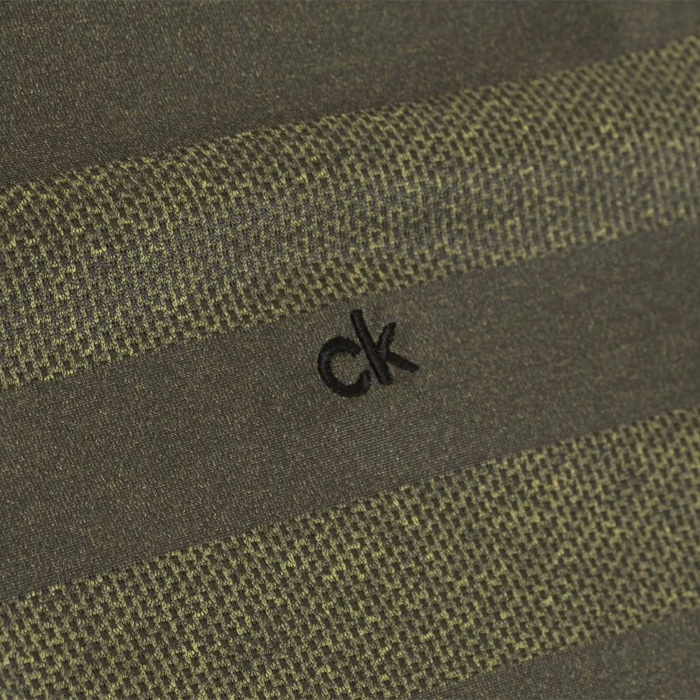 Calvin Klein Shadow Stripe Polo Shirt - Army Green Marl 7 Calvin Klein Shadow Stripe Polo Shirt - Army Green Marl - Image 5