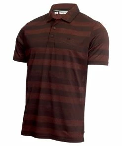 Calvin Klein Shadow Stripe Polo Shirt - Burgandy Marl