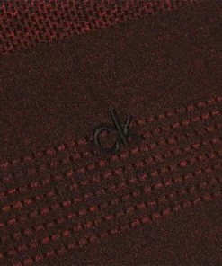 Calvin Klein Shadow Stripe Polo Shirt - Burgandy Marl -Second Hand Clubs Sales c9408burgmarl8