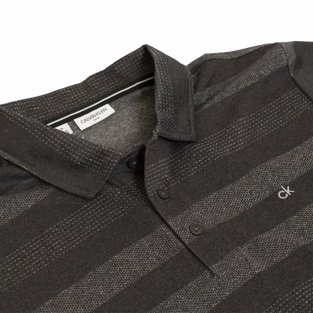 Calvin Klein Shadow Stripe Polo Shirt - Charcoal Marl 6 Calvin Klein Shadow Stripe Polo Shirt - Charcoal Marl - Image 4