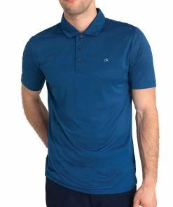 Calvin Klein Shadow Stripe Polo Shirt - Ocean Marl -Second Hand Clubs Sales c9408ocemarl1