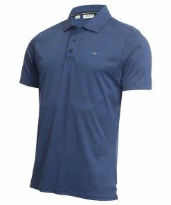 Calvin Klein Shadow Stripe Polo Shirt - Ocean Marl
