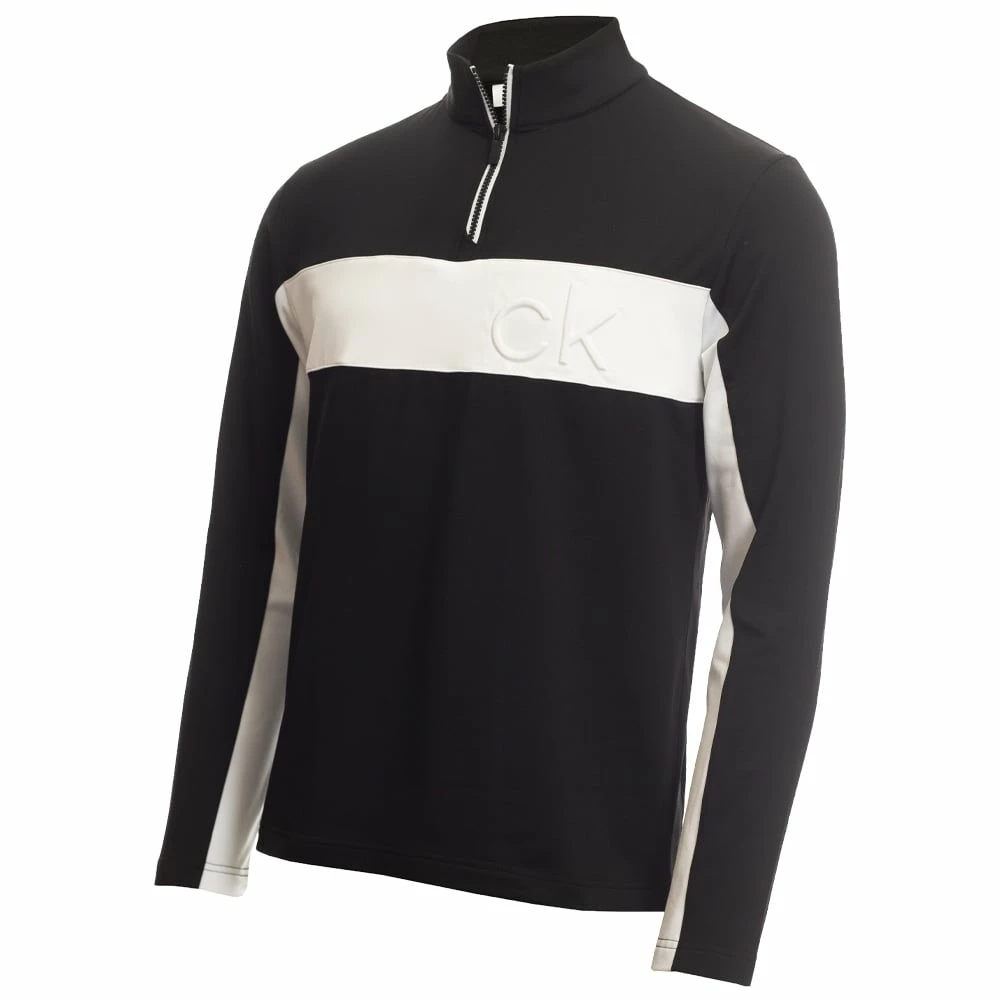 Calvin Klein Embossed Half Zip Insul-Lite Pullover - Black/White 3 Calvin Klein Embossed Half Zip Insul-Lite Pullover - Black/White