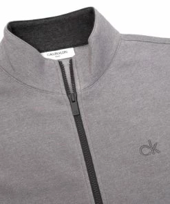 Calvin Klein Columbia Full Zip Sweater - Silver Marl -Second Hand Clubs Sales c9581silmarl3