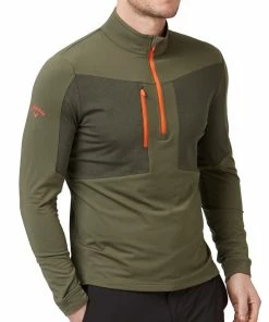 Callaway Aquapel 1/2 Zip Pullover Sweater - Black Lichen/Tigerlily