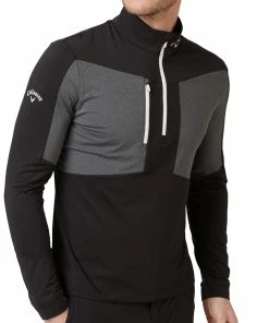 Callaway Aquapel 1/2 Zip Pullover Sweater - Caviar/Bright White