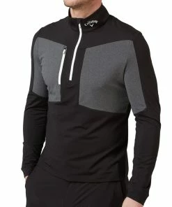 Callaway Aquapel 1/2 Zip Pullover Sweater - Caviar/Bright White -Second Hand Clubs Sales callaway aquapel half zip pullover caviar bright white 5
