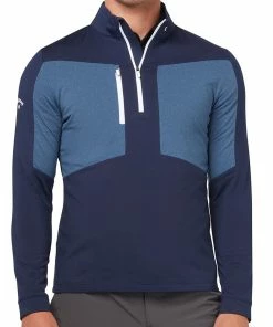 Callaway Aquapel 1/2 Zip Pullover Sweater - Peacoat/Bright White
