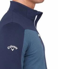 Callaway Aquapel 1/2 Zip Pullover Sweater - Peacoat/Bright White -Second Hand Clubs Sales callaway aquapel half zip pullover peacoat bright white 3 1