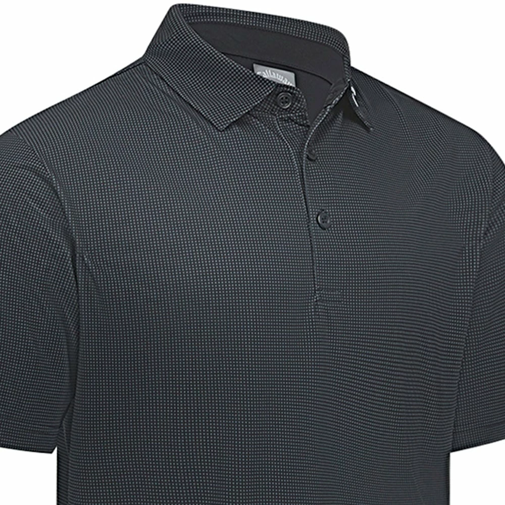Callaway Gingham Print Polo Shirt - Caviar 5 Callaway Gingham Print Polo Shirt - Caviar - Image 3