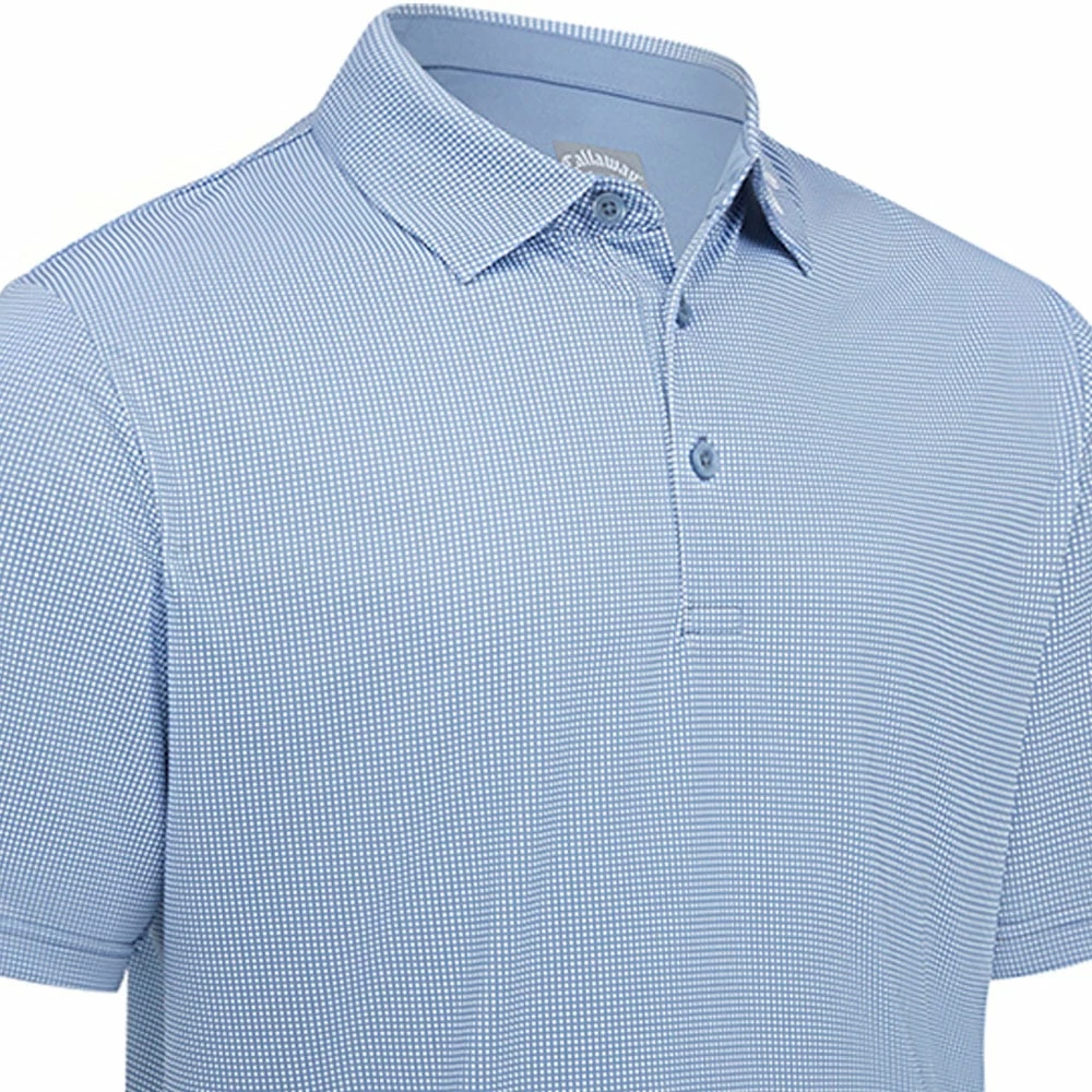 Callaway Gingham Print Polo Shirt - Infinity 5 Callaway Gingham Print Polo Shirt - Infinity - Image 3