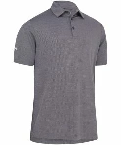 Callaway Heathered Jacquard Polo Shirt - Black Heather