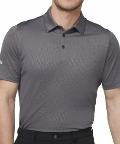 Callaway Heathered Jacquard Polo Shirt - Black Heather -Second Hand Clubs Sales callaway heathered jacquard polo shirt black heather 3